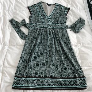 Mint green and brown